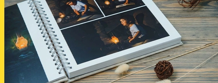 Kierresidottu valokuva-albumi